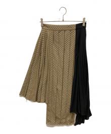 H&M×ROKH（エイチアンドエム×ロク）の古着「Wool-Blend Studded Skirt」｜ブラウン×ブラック