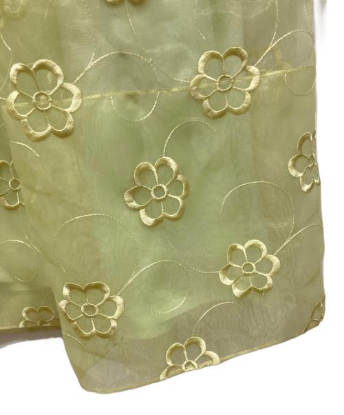 Simone Rocha（シモーネ ロシャ）Simone Rocha (シモーネ ロシャ) polyester-blend floral-embroidered organza balloon sleeve midi dress イエロー サイズ:SIZE 6の古着・服飾アイテム