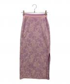 Mame Kurogouchiマメクロゴウチ）の古着「Flowered Velour Jacquard Skirt」｜ピンク