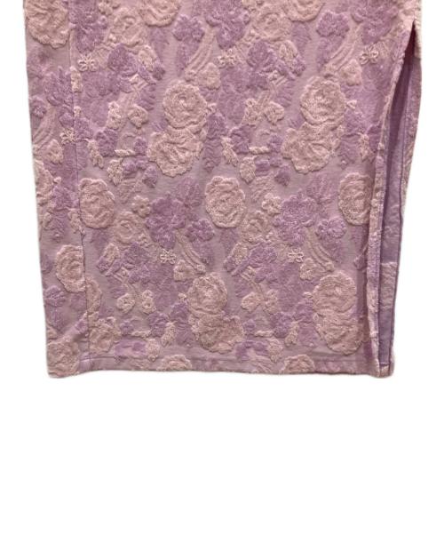 Mame Kurogouchi（マメクロゴウチ）mame kurogouchi (マメクロゴウチ) Flowered Velour Jacquard Skirt ピンク サイズ:SIZE 1の古着・服飾アイテム