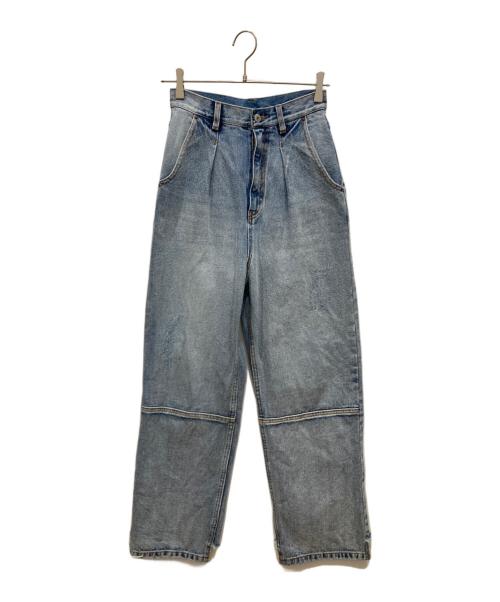 YENN（イエン）YENN (イエン) HIGH RISE TUCK WIDE PANTS ブル サイズ:SIZE 36の古着・服飾アイテム