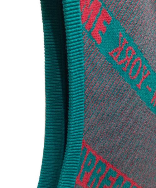 SUPREME（シュプリーム）Supreme (シュプリーム) ストライプセーターベスト ブルー×グレー サイズ:SIZE Mの古着・服飾アイテム