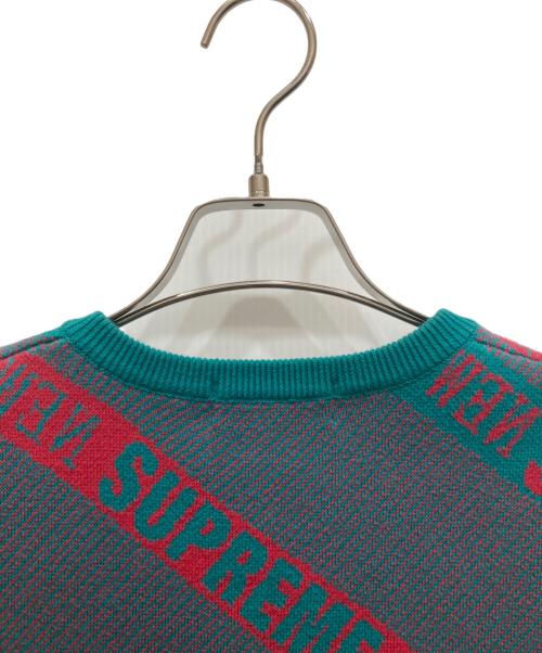 SUPREME（シュプリーム）Supreme (シュプリーム) ストライプセーターベスト ブルー×グレー サイズ:SIZE Mの古着・服飾アイテム