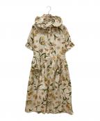 PINK HOUSEピンクハウス）の古着「チューリップうさぎプリントワンピース」｜ベージュ×ピンク