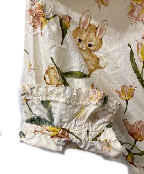PINK HOUSE（ピンクハウス）PINK HOUSE (ピンクハウス) チューリップうさぎプリントワンピース ベージュ×ピンク サイズ:不明の古着・服飾アイテム