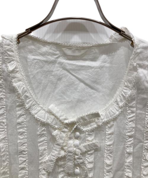 PINK HOUSE（ピンクハウス）PINK HOUSE (ピンクハウス) フリルノースリーブブラウス アイボリー サイズ:SIZE Freeの古着・服飾アイテム