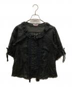 PINK HOUSEピンクハウス）の古着「天日干し風ビンテージワッシャーブラウス」｜ブラック