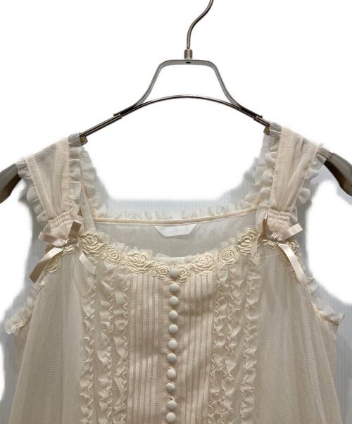 PINK HOUSE（ピンクハウス）PINK HOUSE (ピンクハウス) レースチュール段々ワンピース ベージュ サイズ:SIZE Freeの古着・服飾アイテム