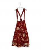 PINK HOUSEピンクハウス）の古着「アンジェリークローズプリントパッチワークスカート」｜レッド