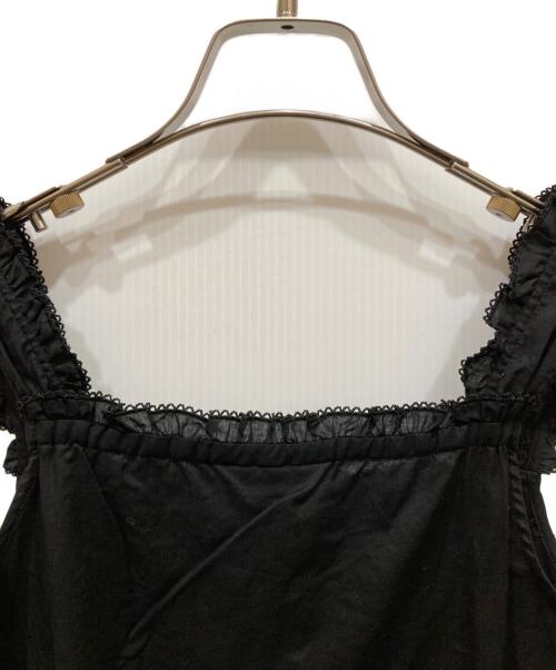 PINK HOUSE（ピンクハウス）PINK HOUSE (ピンクハウス) フリルノースリーブブラウス ブラック サイズ:SIZE Freeの古着・服飾アイテム