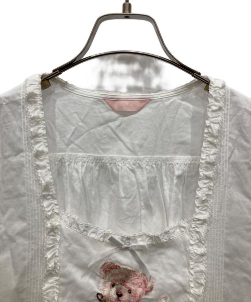 PINK HOUSE（ピンクハウス）PINK HOUSE (ピンクハウス) 桜テディ刺繍タブリエ アイボリー サイズ:SIZE Freeの古着・服飾アイテム