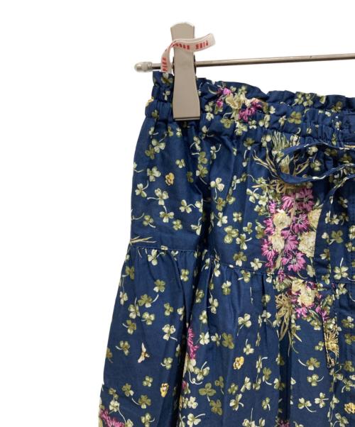 PINK HOUSE（ピンクハウス）PINK HOUSE (ピンクハウス) シロツメ草とレンゲ草プリントスカート ネイビー×グリーン サイズ:SIZE Freeの古着・服飾アイテム