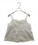 PINK HOUSEピンクハウス）の古着「レース使いキャミソールブラウス」｜アイボリー