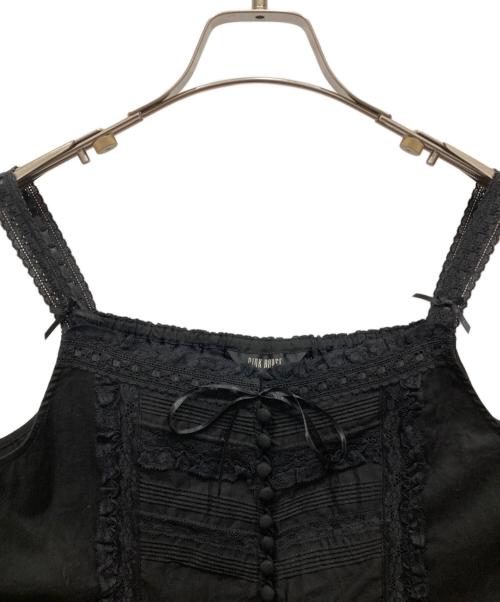 PINK HOUSE（ピンクハウス）PINK HOUSE (ピンクハウス) レース使いキャミソールブラウス ブラック サイズ:Freeの古着・服飾アイテム