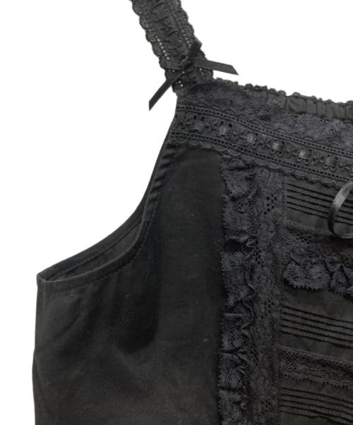 PINK HOUSE（ピンクハウス）PINK HOUSE (ピンクハウス) レース使いキャミソールブラウス ブラック サイズ:Freeの古着・服飾アイテム