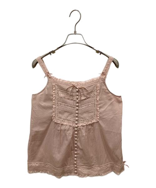 PINK HOUSE（ピンクハウス）PINK HOUSE (ピンクハウス) レース使いキャミソールブラウス ピンク サイズ:Freeの古着・服飾アイテム