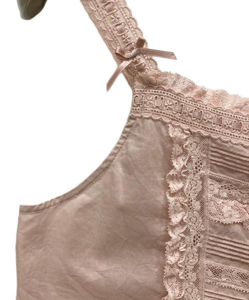 PINK HOUSE（ピンクハウス）PINK HOUSE (ピンクハウス) レース使いキャミソールブラウス ピンク サイズ:Freeの古着・服飾アイテム