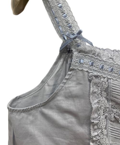 PINK HOUSE（ピンクハウス）PINK HOUSE (ピンクハウス) レース使いキャミソールブラウス ブルー サイズ:Freeの古着・服飾アイテム