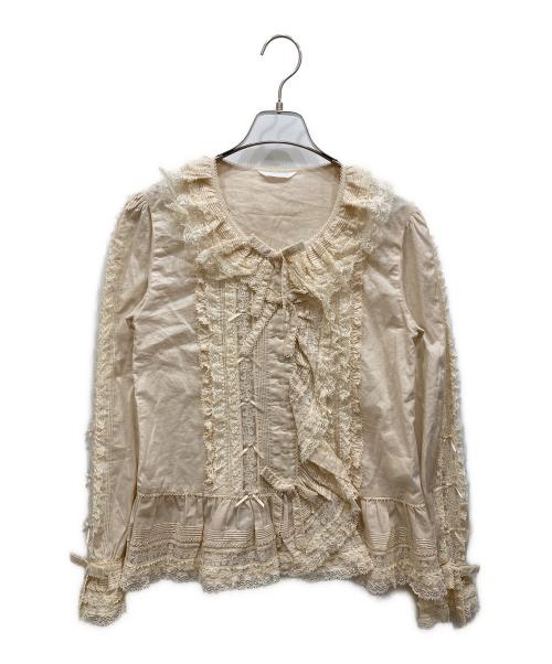 PINK HOUSE（ピンクハウス）PINK HOUSE (ピンクハウス) レース使いオーバーブラウス ベージュ サイズ:SIZE Freeの古着・服飾アイテム