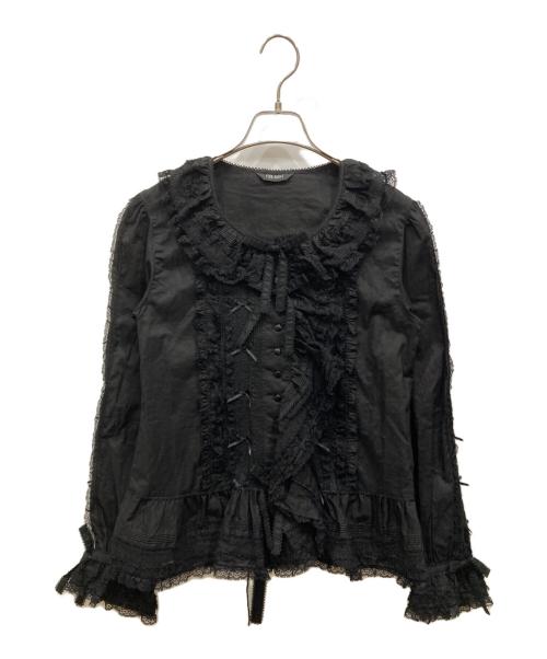 PINK HOUSE（ピンクハウス）PINK HOUSE (ピンクハウス) レース使いオーバーブラウス ブラック サイズ:SIZE Freeの古着・服飾アイテム