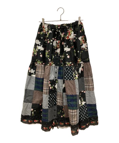 PINK HOUSE（ピンクハウス）PINK HOUSE (ピンクハウス) 野いちごの森プリントパッチワークスカート マルチカラー サイズ:SIZE Freeの古着・服飾アイテム