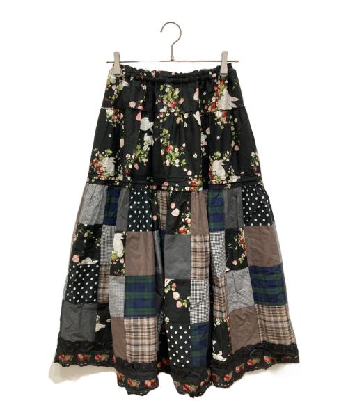 PINK HOUSE（ピンクハウス）PINK HOUSE (ピンクハウス) 野いちごの森プリントパッチワークスカート マルチカラー サイズ:SIZE Freeの古着・服飾アイテム