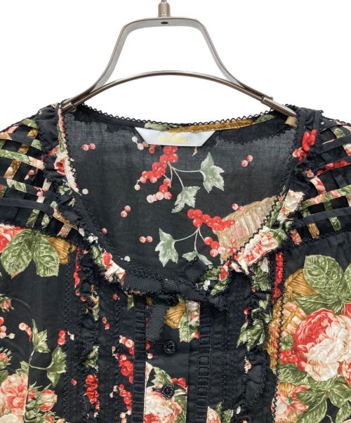 PINK HOUSE（ピンクハウス）PINK HOUSE (ピンクハウス) エターナルローズプリントワンピース ブラック×レッド サイズ:SIZE Freeの古着・服飾アイテム