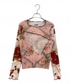 todo kotohayokozawa×PINK HOUSEトゥードゥー コトハヨコザワ×ピンクハウス）の古着「MIX PRINT GRAPHIC WAVE TOP」｜ピンク