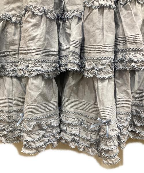 PINK HOUSE（ピンクハウス）PINK HOUSE (ピンクハウス) ローンフリルパフスリーブワンピース ブルー サイズ:SIZE Freeの古着・服飾アイテム