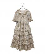 PINK HOUSEピンクハウス）の古着「ネコプリントワンピース」｜ベージュ