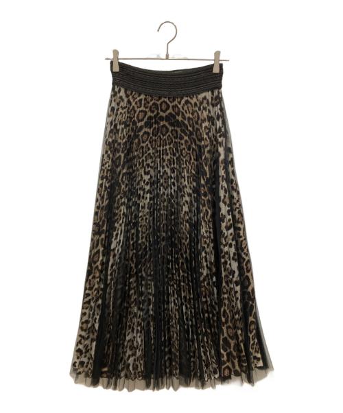LOYD FORD（ロイド フォード）LOYD FORD (ロイド フォード) LEOPERD プリーツスカート ブラウン×ブラック サイズ:SIZE Freeの古着・服飾アイテム