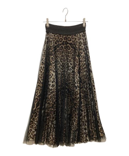 LOYD FORD（ロイド フォード）LOYD FORD (ロイド フォード) LEOPERD プリーツスカート ブラウン×ブラック サイズ:SIZE Freeの古着・服飾アイテム