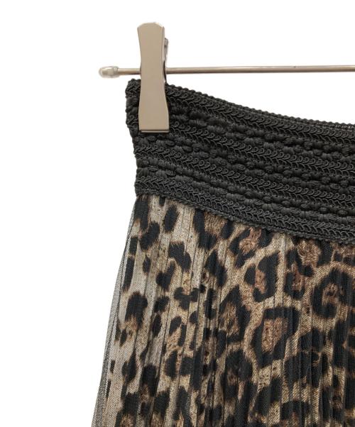 LOYD FORD（ロイド フォード）LOYD FORD (ロイド フォード) LEOPERD プリーツスカート ブラウン×ブラック サイズ:SIZE Freeの古着・服飾アイテム