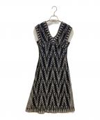 TADASHI SHOJIタダシ ショージ）の古着「刺繍ノースリーブワンピース」｜ネイビー