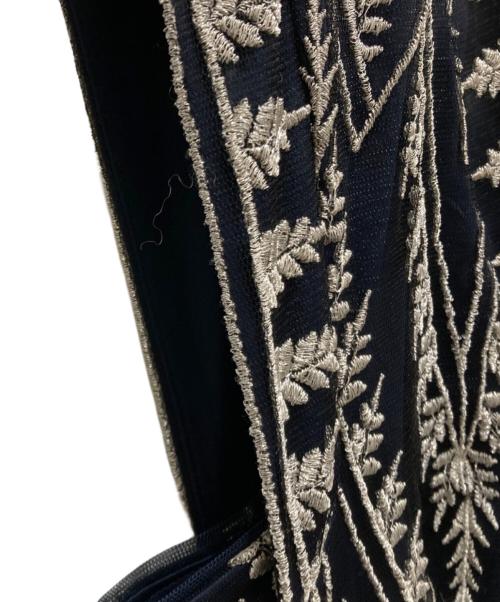 TADASHI SHOJI（タダシ ショージ）TADASHI SHOJI (タダシ ショージ) 刺繍ノースリーブワンピース ネイビー サイズ:2の古着・服飾アイテム