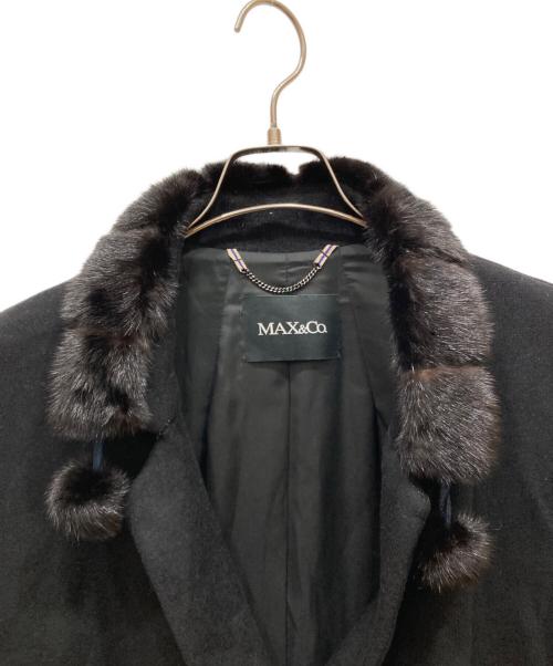 MAX&Co.（マックスアンドコー）MAX&Co. (マックスアンドコー) ファー付コート ブラック サイズ:SIZE 38の古着・服飾アイテム