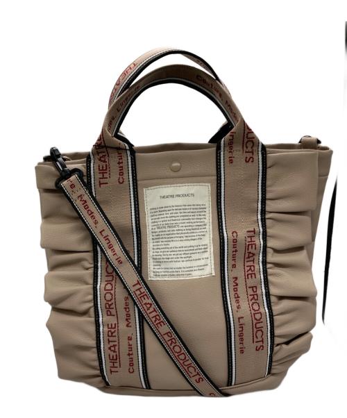 THEATRE PRODUCTS（シアタープロダクツ）THEATRE PRODUCTS (シアタープロダクツ) 2way フェイクレザー ジャガードテープ フリルバッグ ベージュの古着・服飾アイテム
