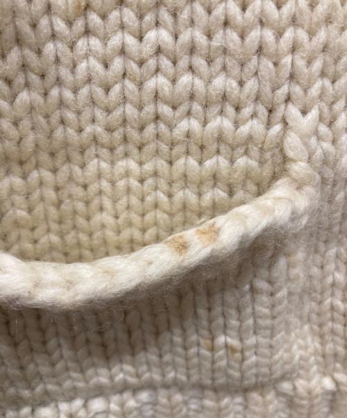 KANATA（カナタ）KANATA (カナタ) ナンバリングウールニットジャケット ベージュ×ブルー サイズ:-の古着・服飾アイテム