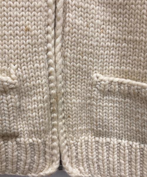 KANATA（カナタ）KANATA (カナタ) ナンバリングウールニットジャケット ベージュ×ブルー サイズ:-の古着・服飾アイテム