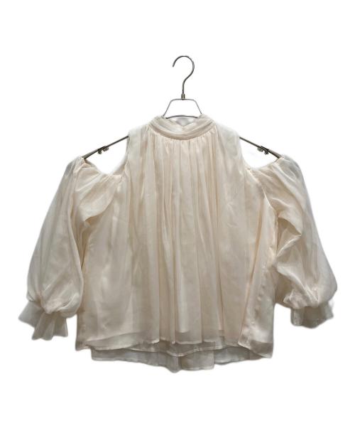 Lily Brown（リリーブラウン）Lily Brown (リリーブラウン) ドレープボウタイシフォンブラウス ホワイト サイズ:不明の古着・服飾アイテム