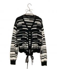 DIESEL（ディーゼル）の古着「デザインボーダーニット」｜ホワイト×ブラック