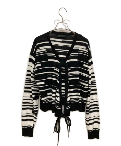 DIESEL（ディーゼル）DIESEL (ディーゼル) デザインボーダーニット ホワイト×ブラック サイズ:SIZE Mの古着・服飾アイテム