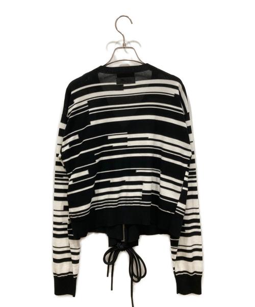DIESEL（ディーゼル）DIESEL (ディーゼル) デザインボーダーニット ホワイト×ブラック サイズ:SIZE Mの古着・服飾アイテム