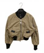 DIESELディーゼル）の古着「ジッパーデザイン キルティングブルゾン」｜カーキ×ブラック