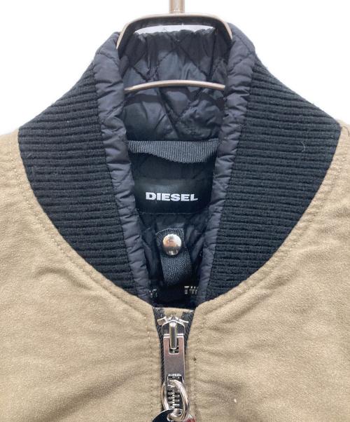 DIESEL（ディーゼル）DIESEL (ディーゼル) ジッパーデザイン キルティングブルゾン カーキ×ブラック サイズ:SIZE XSの古着・服飾アイテム