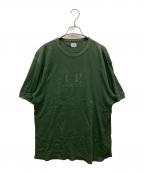 C.P COMPANYシーピーカンパニー）の古着「ロゴワッフルTシャツ」｜グリーン
