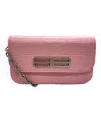 BALENCIAGAバレンシアガ）の古着「チェーンウォレット ゴシップ ショルダーバッグ」｜ピンク