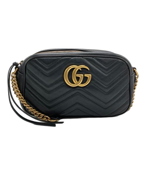 GUCCI（グッチ）GUCCI (グッチ) GGマーモント スモールカメラバッグ ブラックの古着・服飾アイテム
