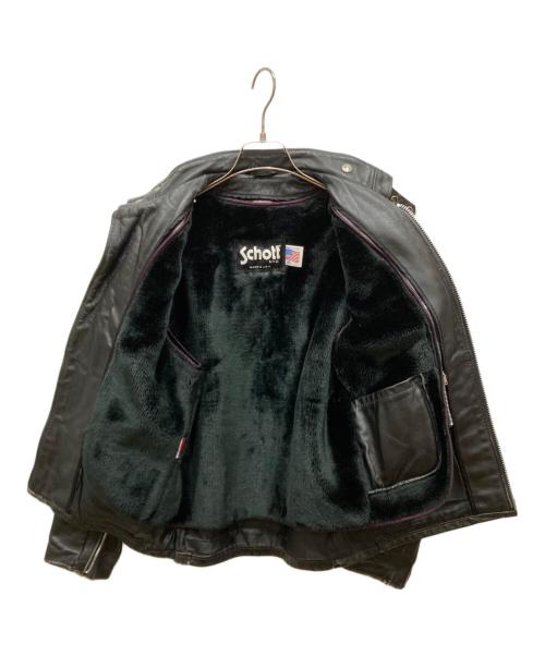 Schott（ショット）Schott (ショット) ボアライナー付シングルレザージャケット ブラック サイズ:36の古着・服飾アイテム