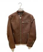 COACHコーチ）の古着「シングルライダースジャケット」｜ブラウン